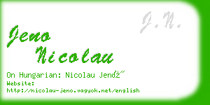 jeno nicolau business card